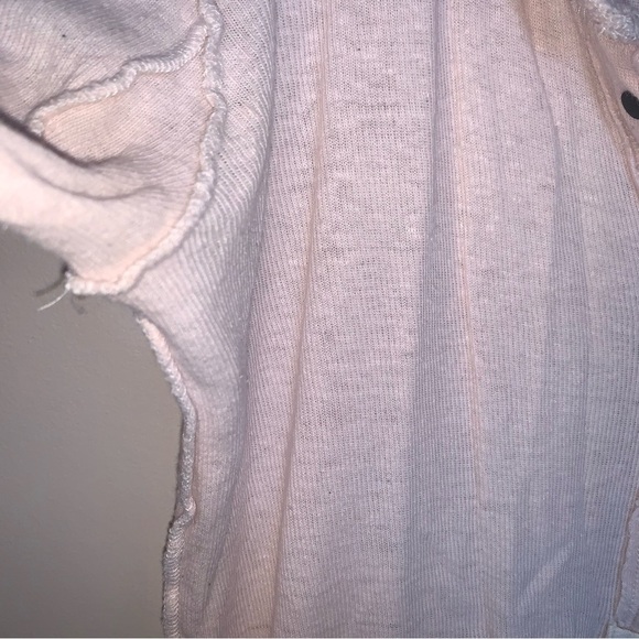 We The Free Cozy Up Henley Pink Ribbed Long Sleeve S - Picture 10 of 11